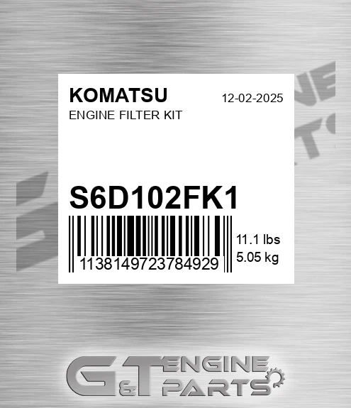 S6D102FK-1 Engine Filter Kit for KOMATSU