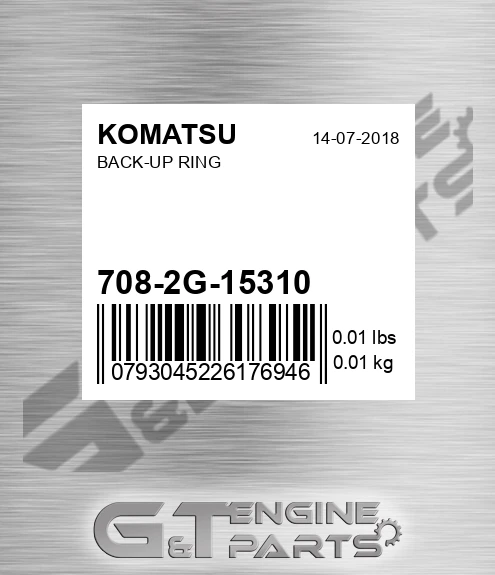 708-2G-15310 Back-up Ring for KOMATSU