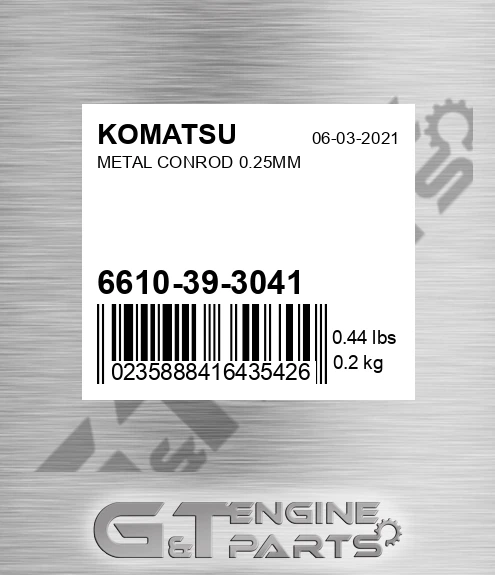 6610-39-3041 Metal Conrod 0.25mm for KOMATSU