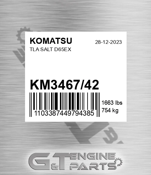 KM3467/42 Tla Salt D65ex for KOMATSU