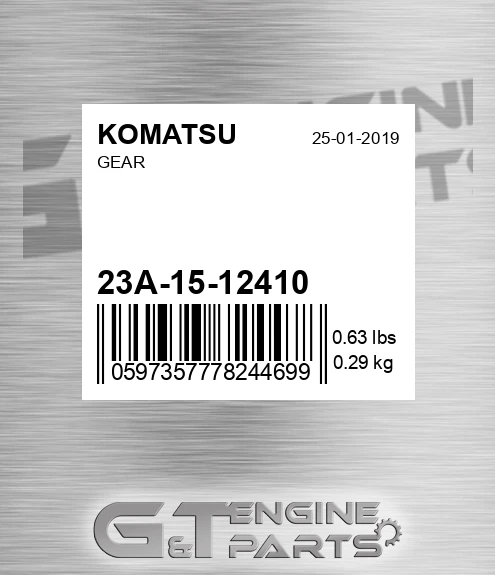 23A-15-12410 Gear for KOMATSU