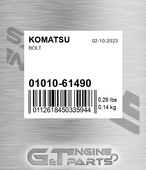 01010-61490 Bolt for KOMATSU