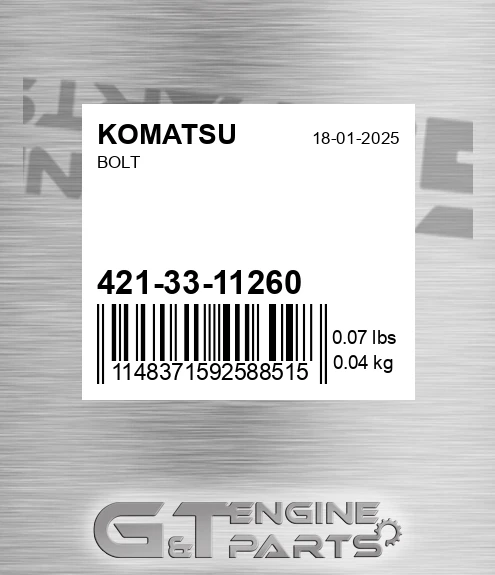 421-33-11260 Bolt for KOMATSU