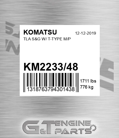 KM2233/48 Tla S&g W/ T-type M/p