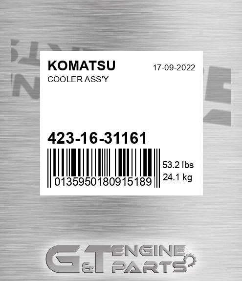 423-16-31161 Cooler Ass'y for KOMATSU