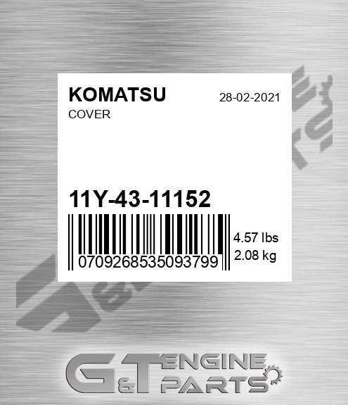 11Y-43-11152 Cover for KOMATSU