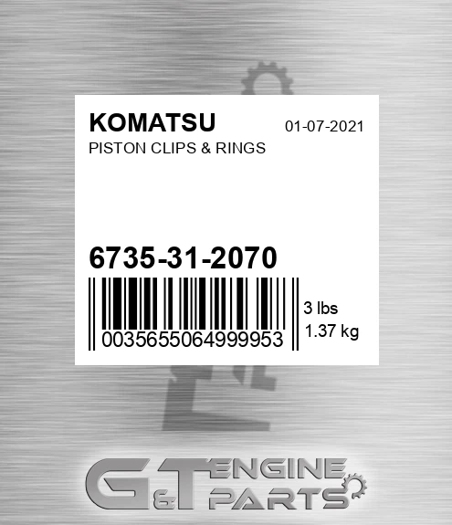 6735-31-2070 Piston Clips & Rings for KOMATSU
