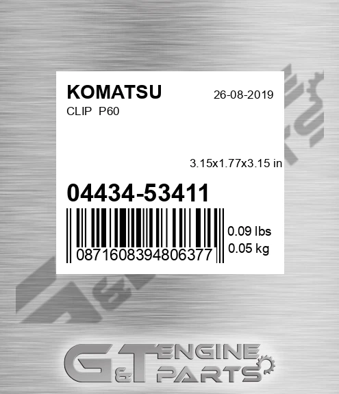 04434-53411 Clip P60 for KOMATSU