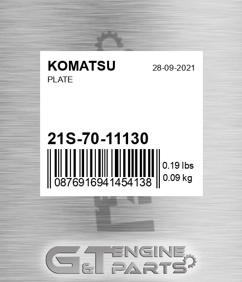 21S-70-11130 Plate for KOMATSU