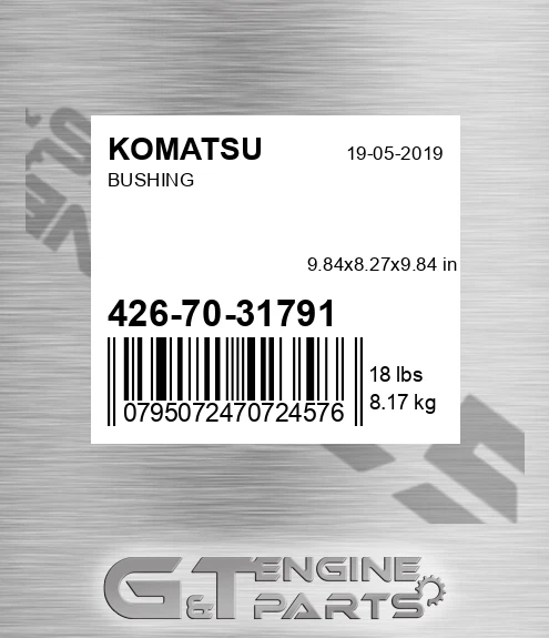 4267031791 Bushing for KOMATSU