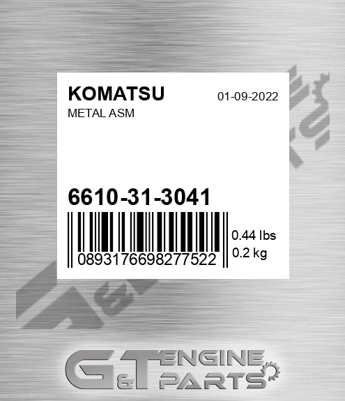 6610-31-3041 Metal Asm for KOMATSU