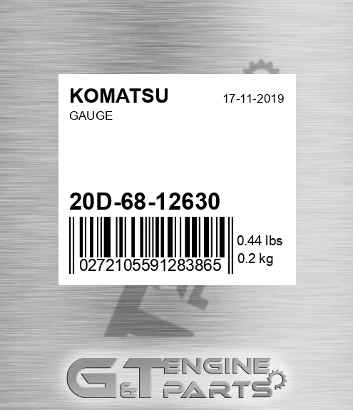 20D-68-12630 Gauge for KOMATSU