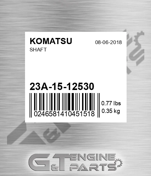 23A-15-12530 Shaft for KOMATSU