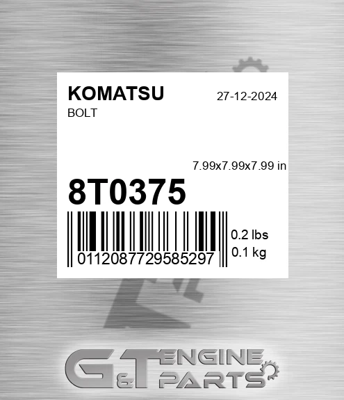 8T0375 KOMATSU Bolt
