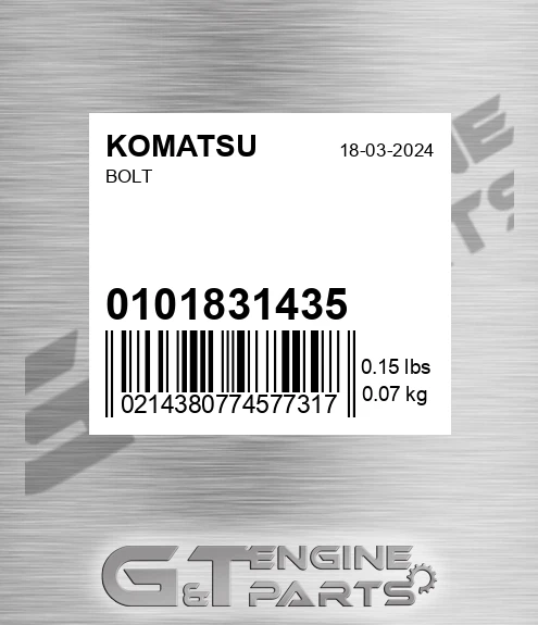 01018-31435 Bolt for KOMATSU