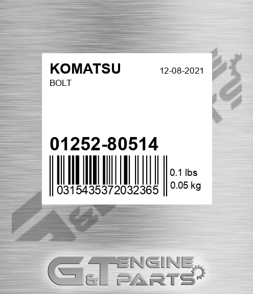 01252-80514 Bolt for KOMATSU
