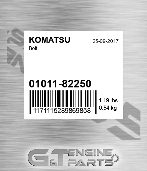 01011-82250 Bolt for KOMATSU