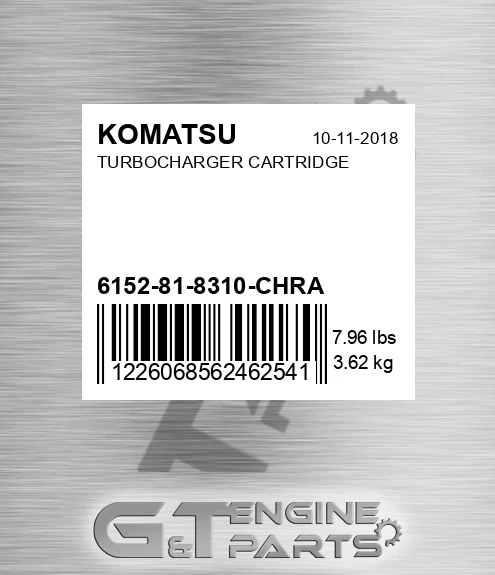 6152-81-8310-CHRA Turbocharger Cartridge for KOMATSU