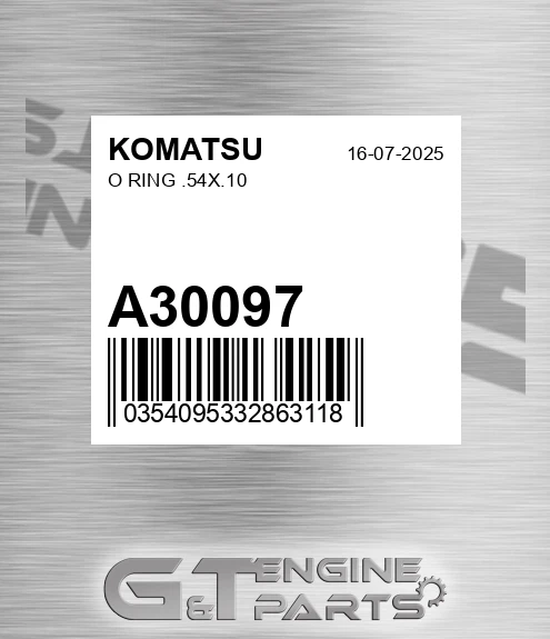 A30097 KOMATSU O Ring .54x.10