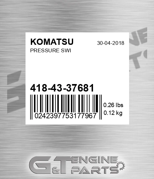 418-43-37681 Pressure Swi for KOMATSU