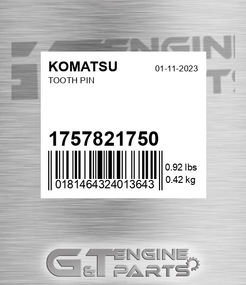 175-78-21750 Tooth Pin for KOMATSU