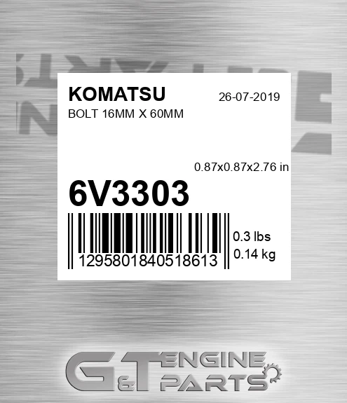 6V3303 Bolt 16mm X 60mm