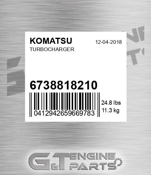 6738818210 Turbocharger for KOMATSU