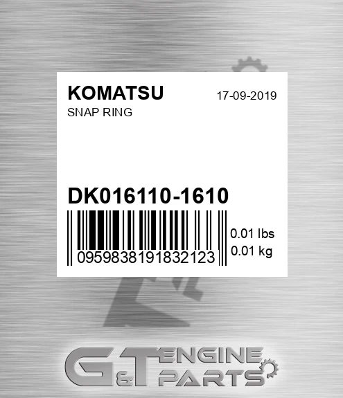 DK0-16110-1610 Snap Ring for KOMATSU