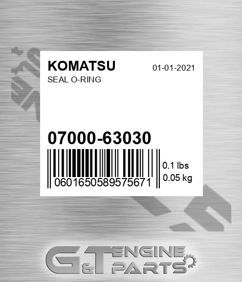 07000-63030 Seal O-ring for KOMATSU