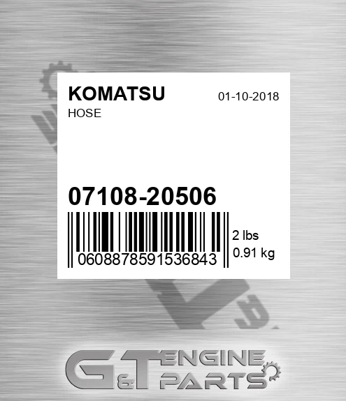 07108-20506 Hose for KOMATSU