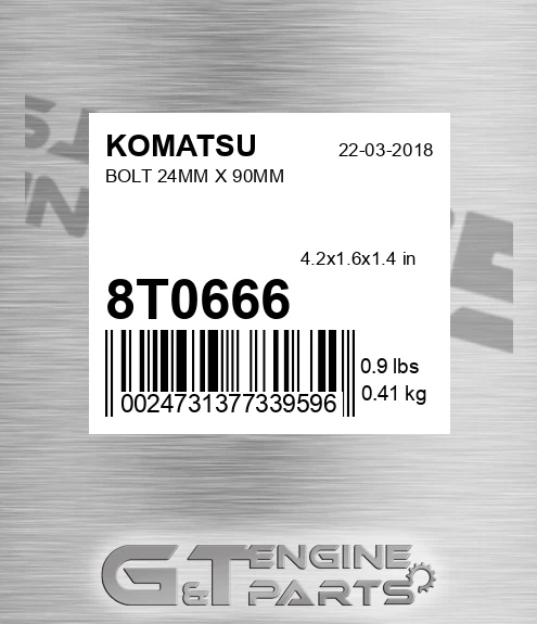 8T0666 Bolt 24mm X 90mm
