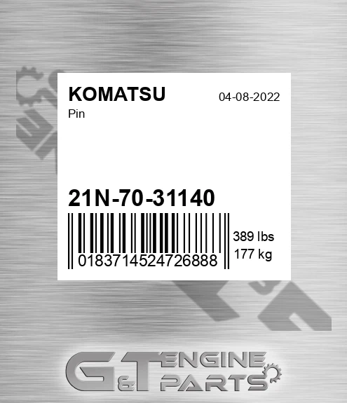 21N-70-31140 Pin for KOMATSU