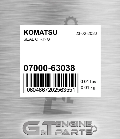 07000-63038 Seal O Ring