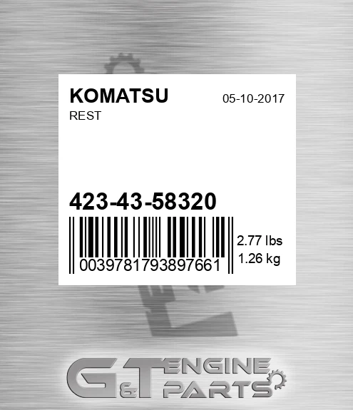 423-43-58320 Rest for KOMATSU