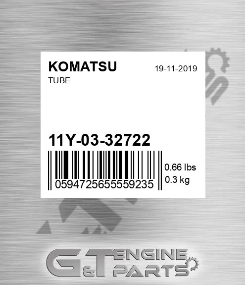 11Y-03-32722 Tube for KOMATSU