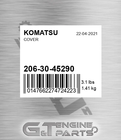 206-30-45290 Cover for KOMATSU