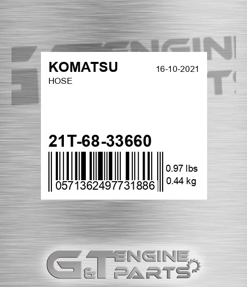 21T-68-33660 Hose for KOMATSU