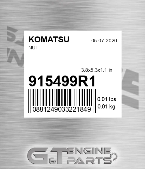 915499R1 Nut for KOMATSU