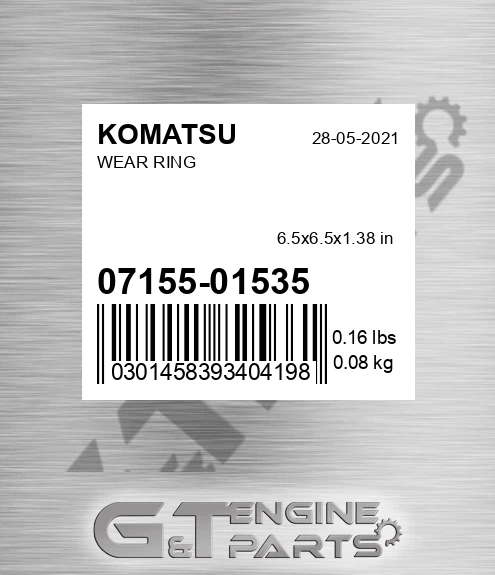 07155-01535 Wear Ring for KOMATSU