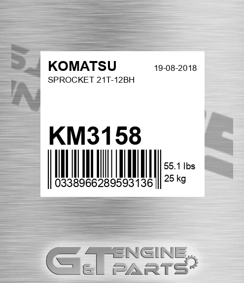 KM3158 Sprocket 21t-12bh