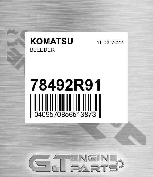 78492R91 KOMATSU Bleeder