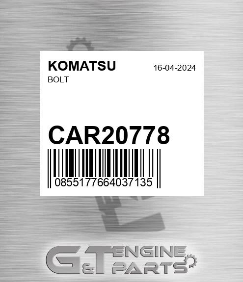 CAR20778 Bolt