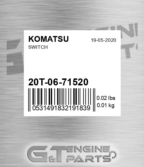 20T-06-71520 Switch for KOMATSU
