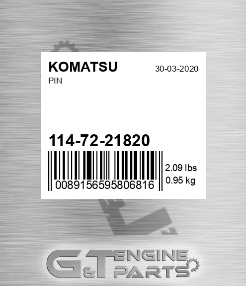 114-72-21820 Pin for KOMATSU