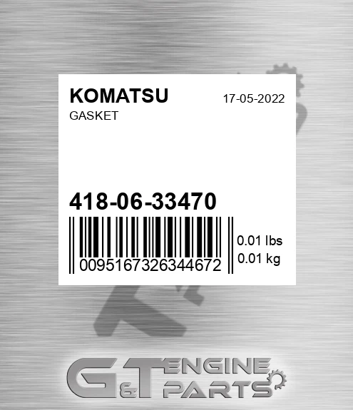 418-06-33470 Gasket for KOMATSU
