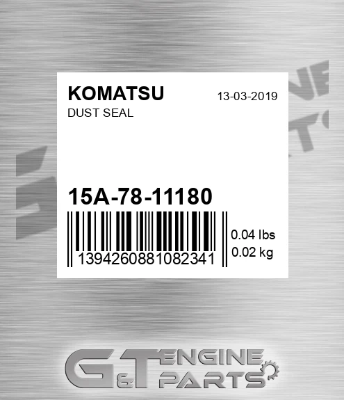 15A-78-11180 Dust Seal for KOMATSU