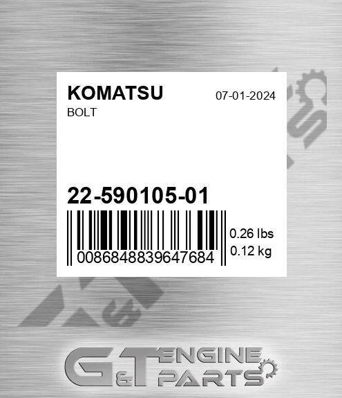 22-590105-01 Bolt for KOMATSU