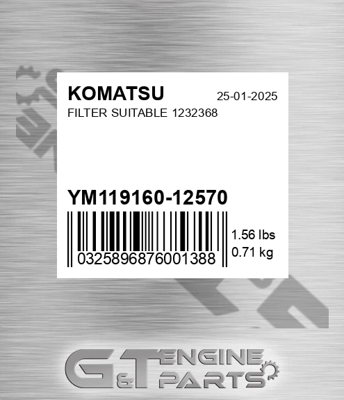 YM11916012570 Filter Suitable 1232368