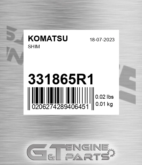 331865R1 Shim for KOMATSU