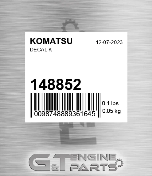 148852 Decal K